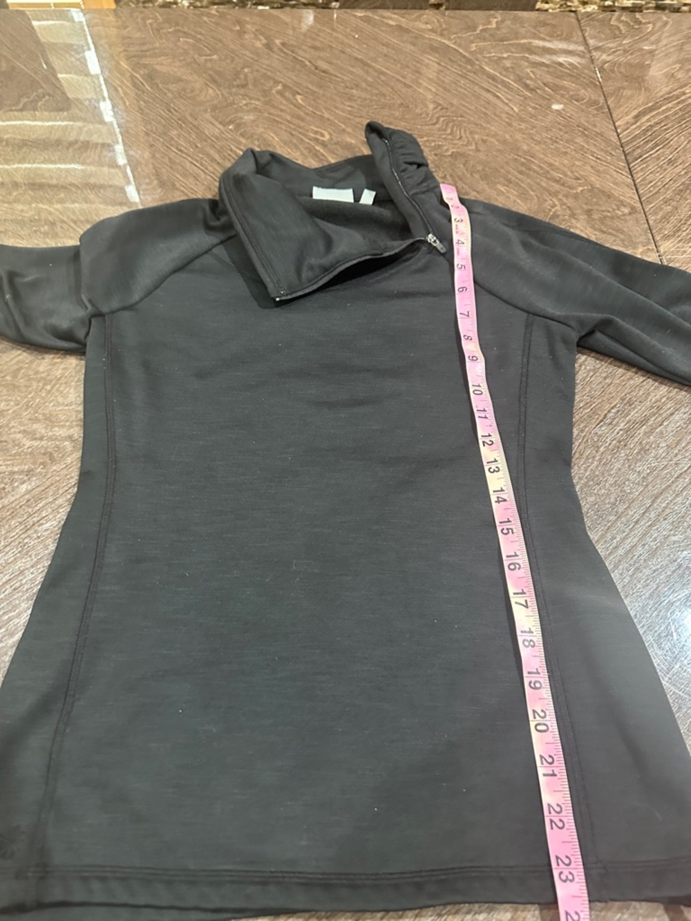 Athleta Black Zip-Front Long Sleeve Top - Picture 10 of 11